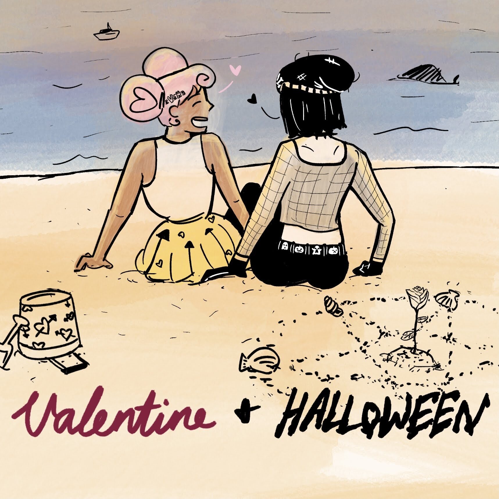 If Valentines Day and Halloween Were GFs (8), by Laura Gao