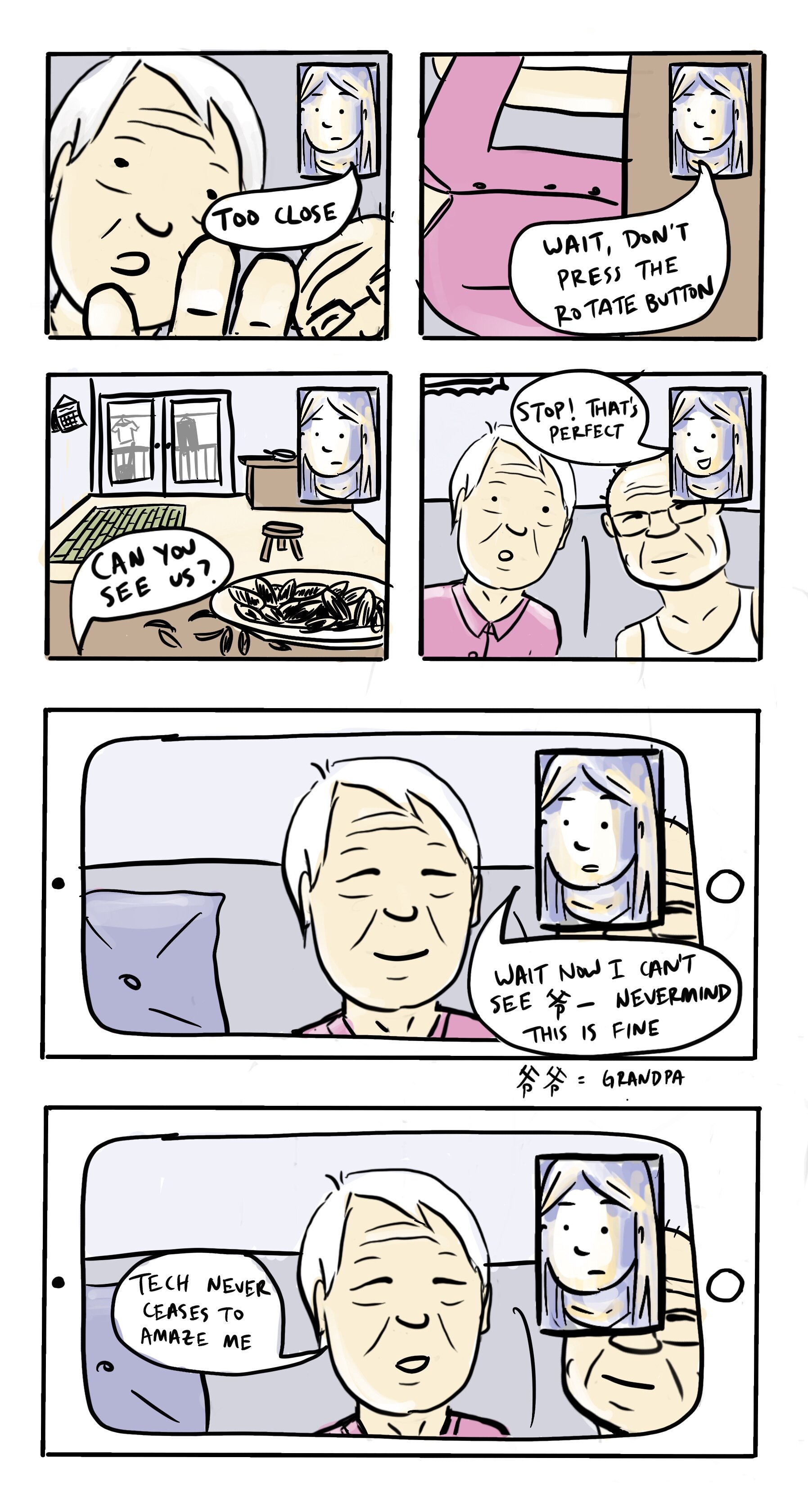 FaceTiming Yeye Nainai (3), by Laura Gao