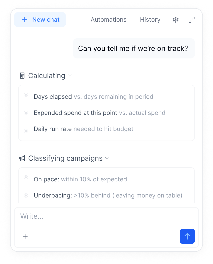 Chatbot thinking state